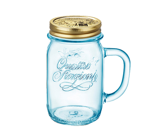 彩色果汁饮料玻璃公鸡杯，梅森瓶，带盖可配吸管，颜色多可定制